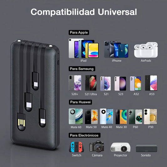 Cargador portatil con cable 10000mah